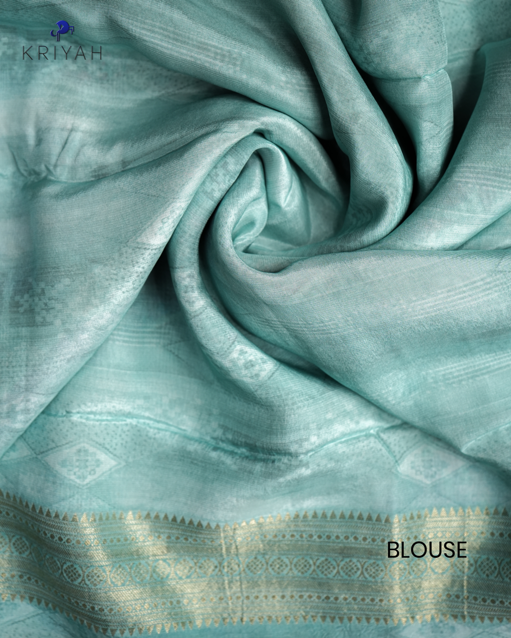 DIGITAL PAISLEY PRINT CREPE SAREE - TEAL