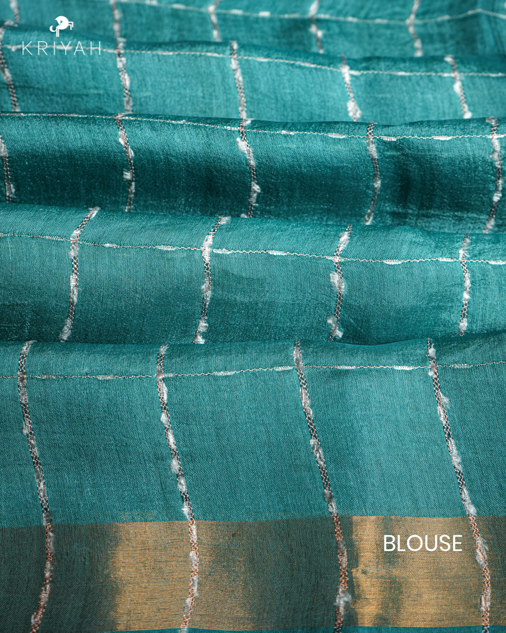 OMBRE TUSSER SAREE - TEAL-PEACH
