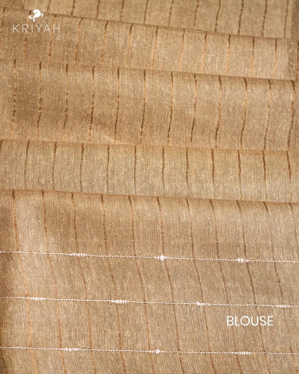OMBRE TUSSER SAREE - DARK BEIGE-MAROON