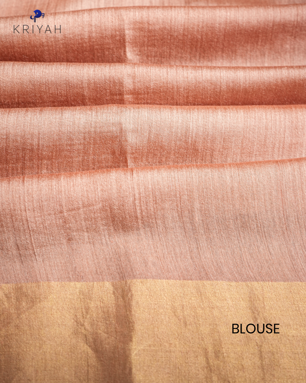 TUSSER SAREE WITH ZARI BOOTAS - PEACH