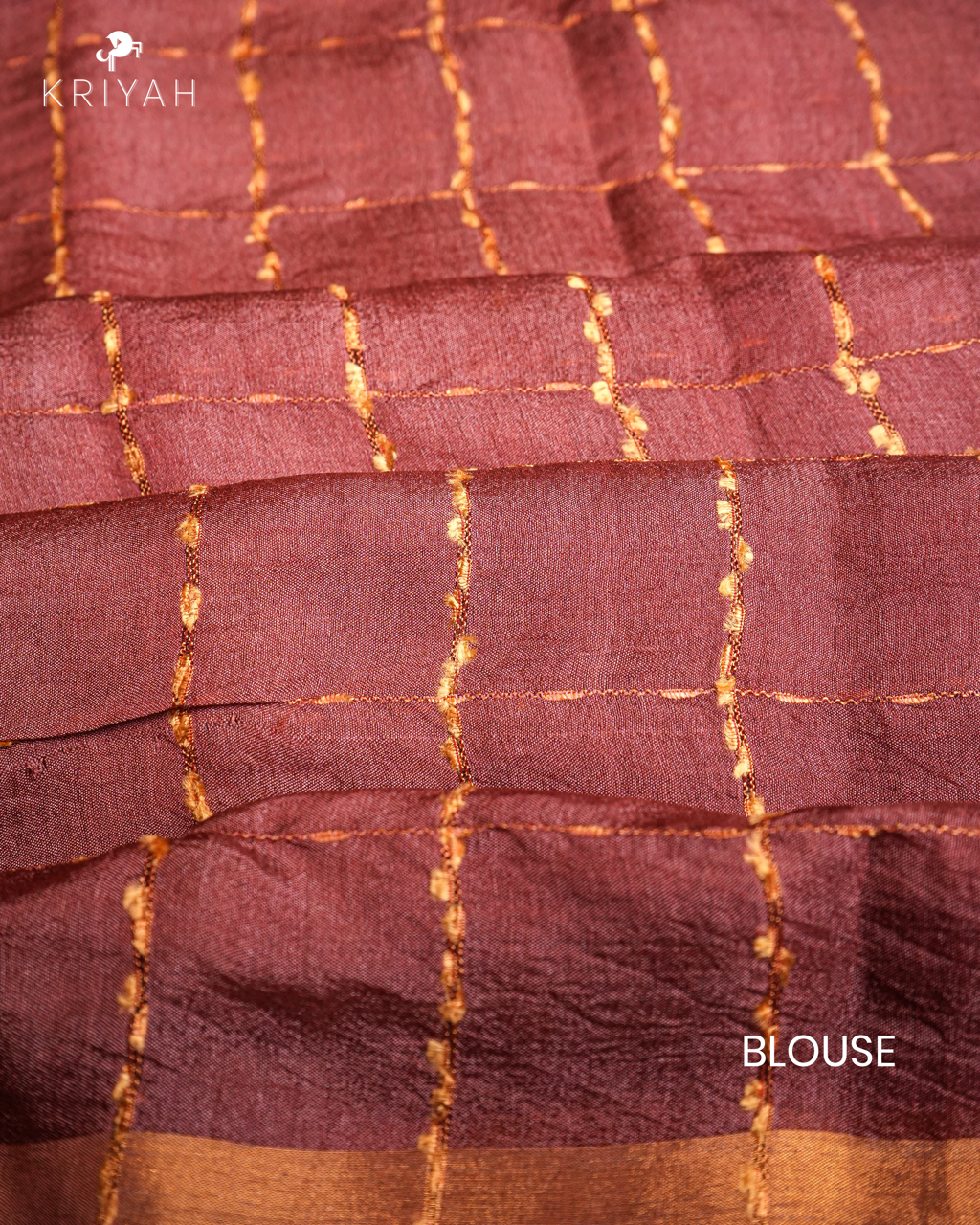 OMBRE TUSSER SAREE - MAROON-GREY