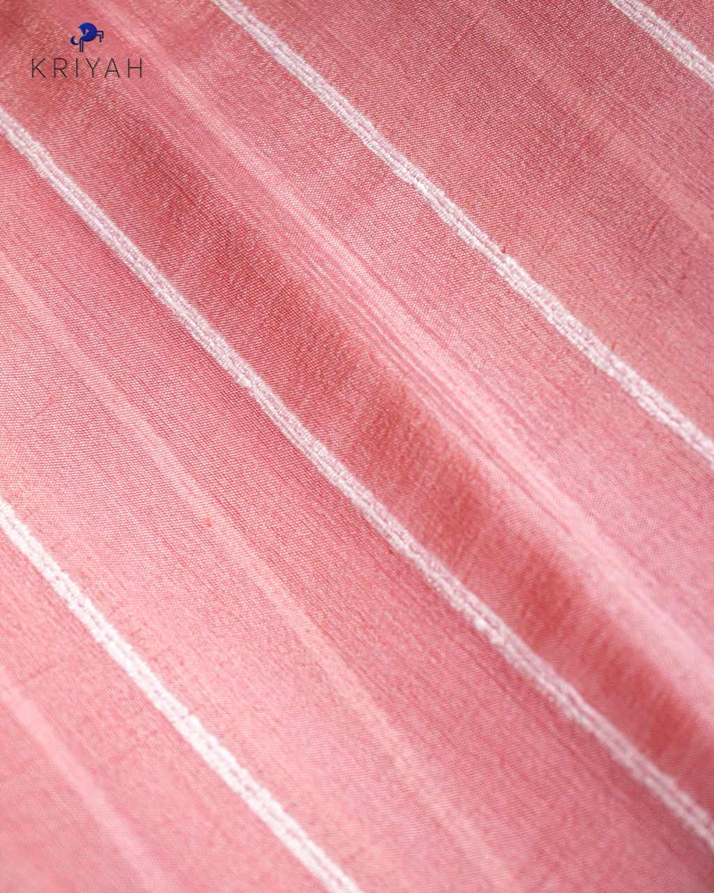 OMBRE TUSSER SAREE -  IVORY- PINK