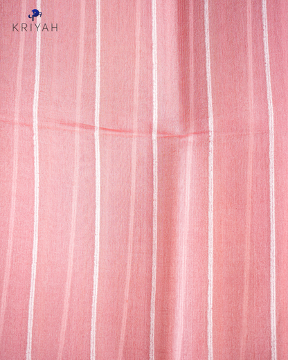 OMBRE TUSSER SAREE -  IVORY- PINK