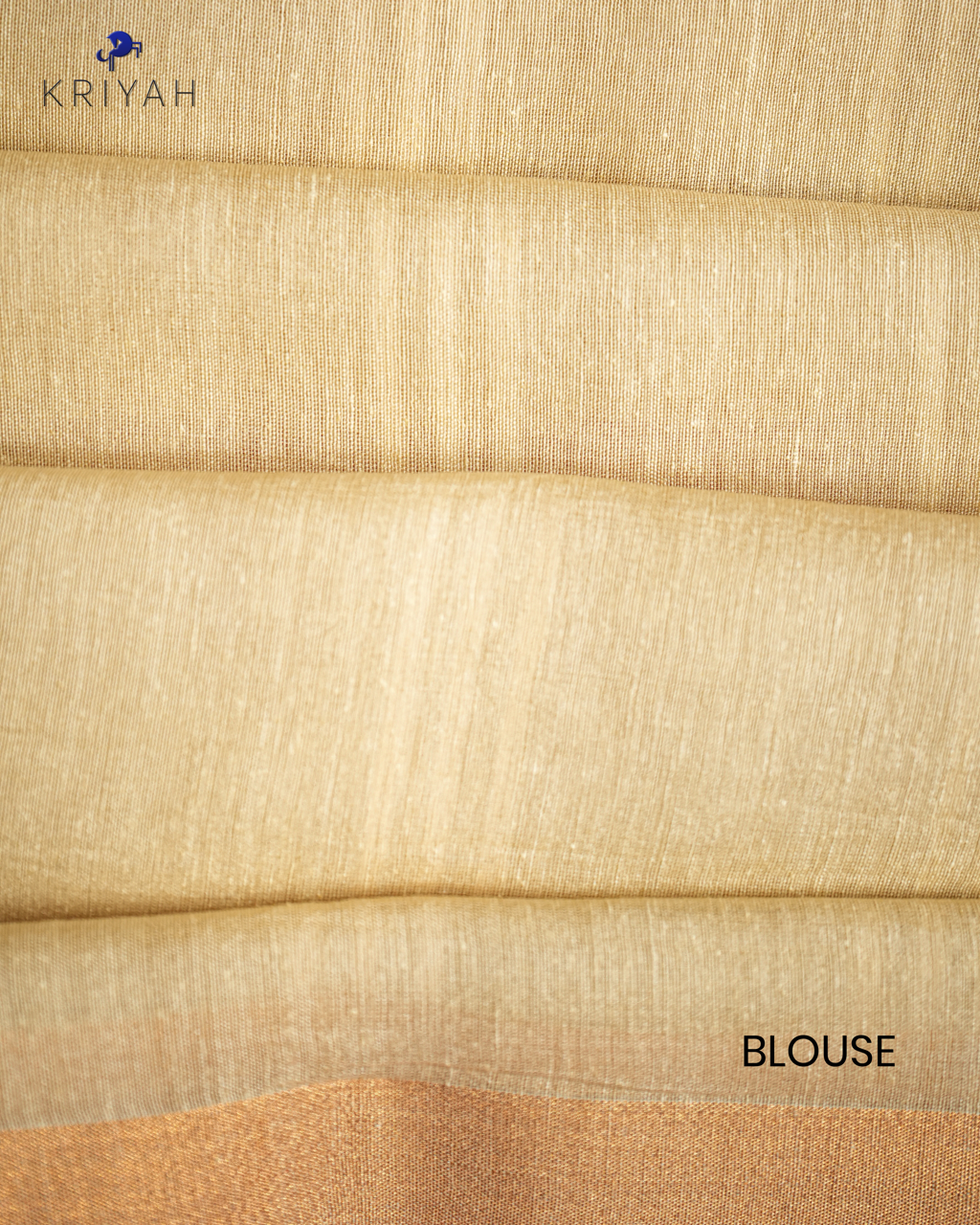 OMBRE TUSSER SAREE -  IVORY- PINK