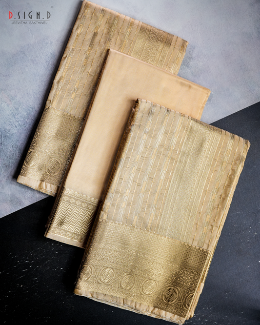 DHARA GOLD FINE SILK DHOTI SET