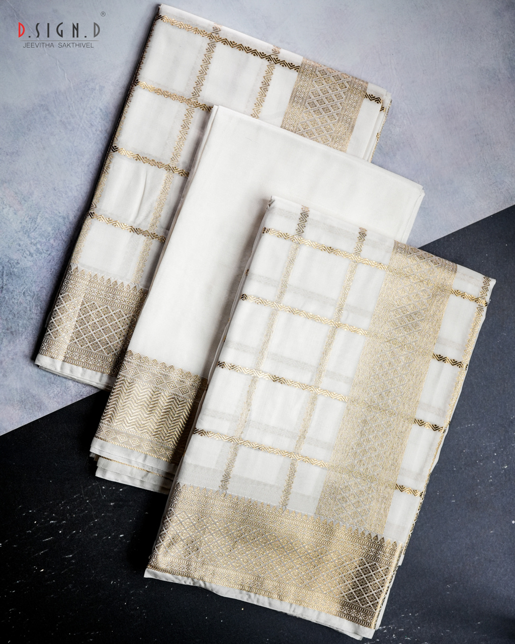 KATTAM FINE SILK DHOTI SET  - WHITE