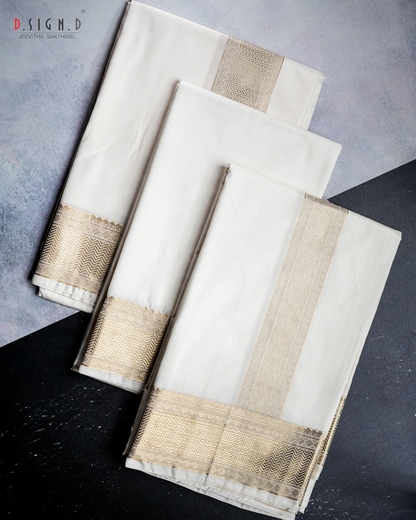 Classic- white fine silk dhoti set