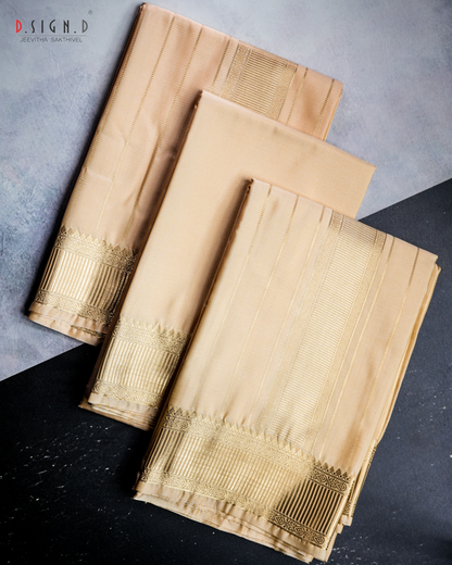 Gold soft silk dhoti Set - Bridal