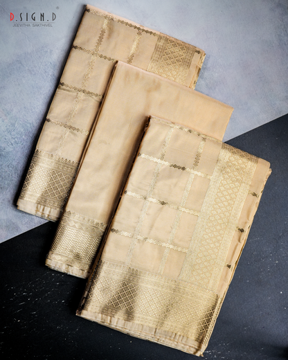KATTAM FINE SILK DHOTI SET  - GOLD