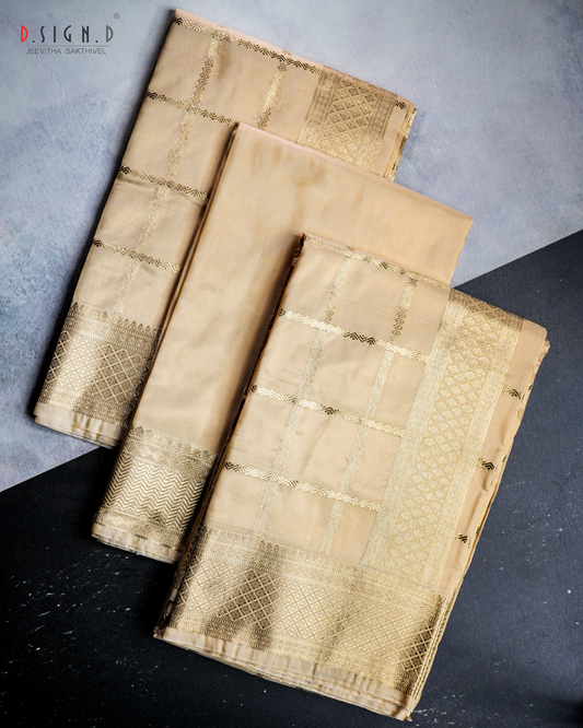 KATTAM FINE SILK DHOTI SET  - GOLD
