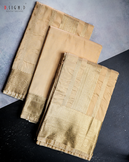 GOLD FINE SILK DHOTI SET SUTRA