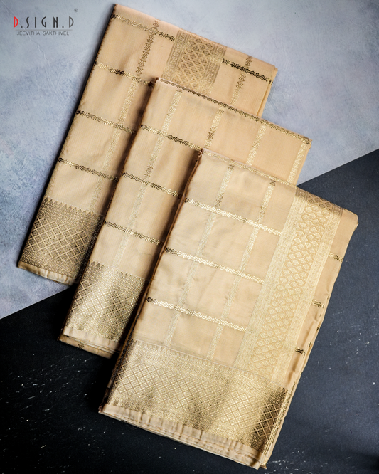 KATTAM SOFT SILK DHOTI SET  - GOLD