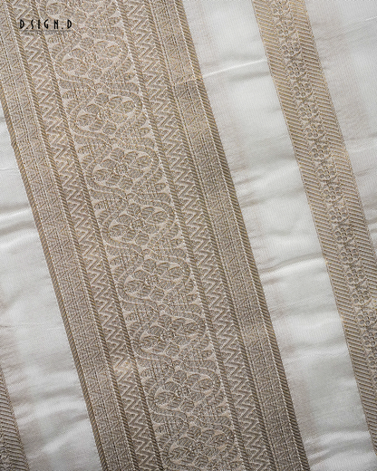 WHITE FINE SILK DHOTI SET SUTRA