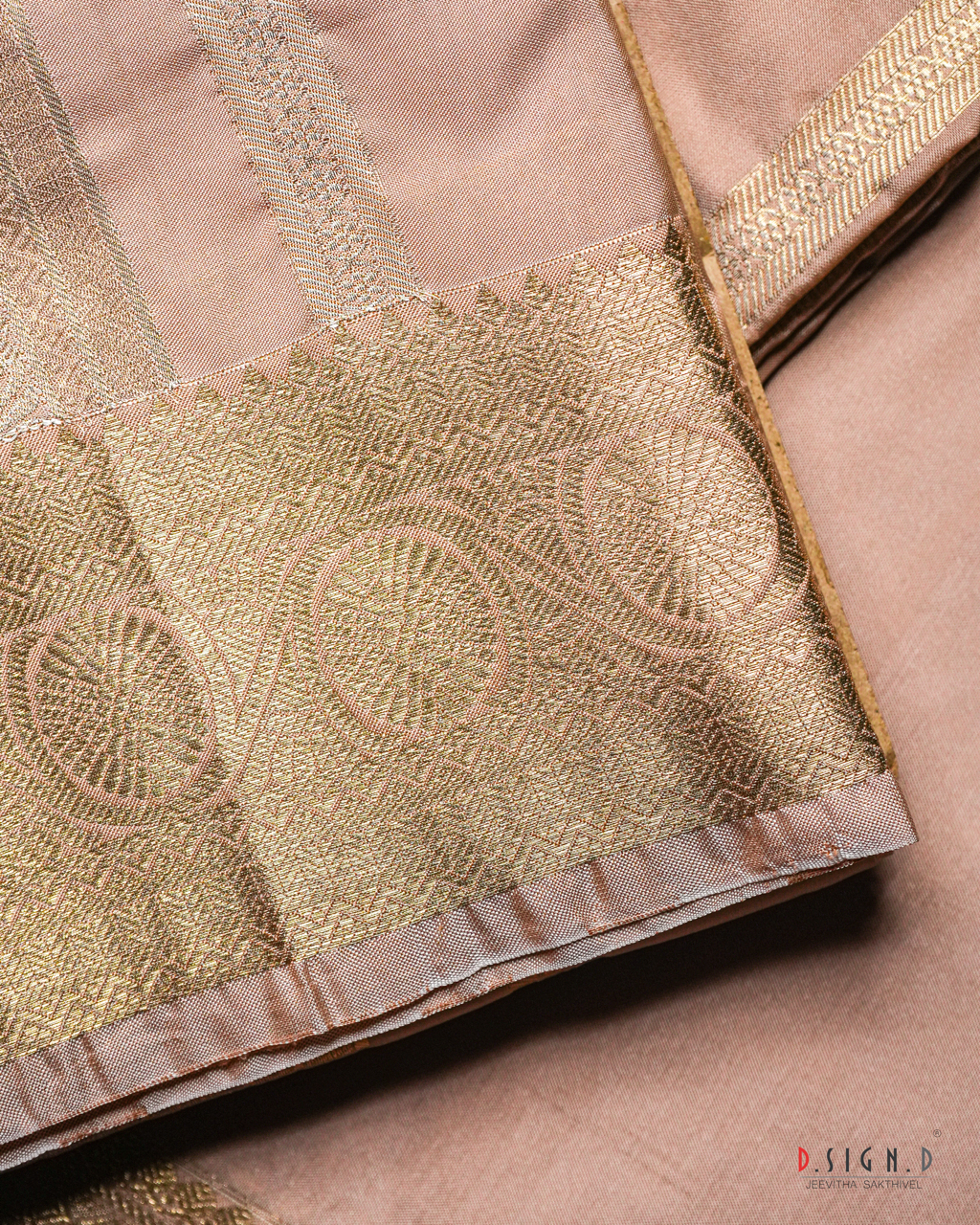 ROSE GOLD FINE SILK DHOTI SET SUTRA