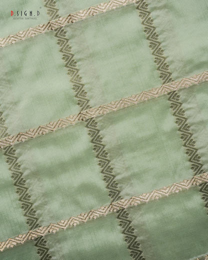 MINT GREEN KATTAM SOFT SILK DHOTI SET WITH CHECK SHIRT