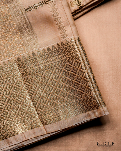 KATTAM FINE SILK DHOTI SET  - COPPER