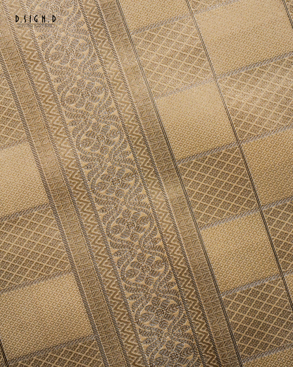 GOLD  TISSUE KATTAM FINE SILK DHOTI SET - BRIDAL