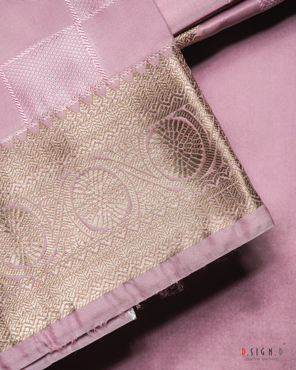 PATTU KATTAM FINE SILK DHOTI SET - BRIDAL ROSE