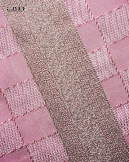 PATTU KATTAM FINE SILK DHOTI SET - BRIDAL ROSE