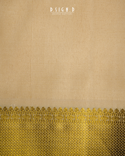 classic Handwoven sandal Pure Silk Dhoti with Angavastram