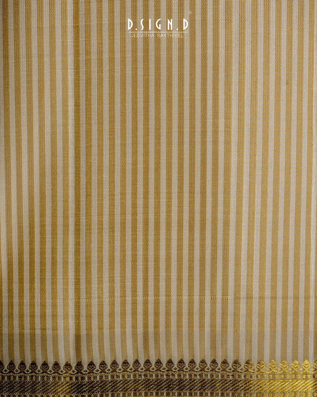GOLD PURE SILK HANDLOOM STRIPED DHOTI