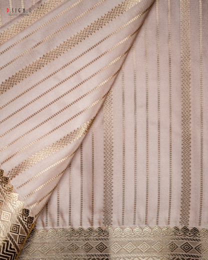 Beige Fine silk dhoti Set - Bridal