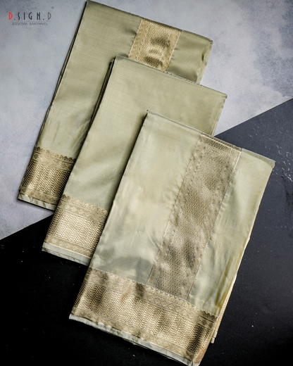 Classic- Pista fine silk dhoti set