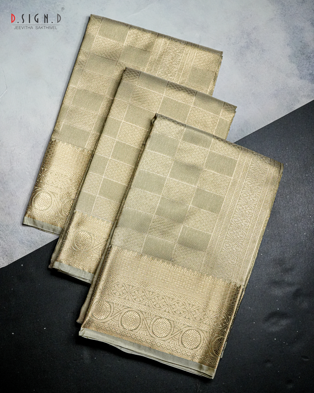 PISTA GREEN TISSUE KATTAM FINE SILK DHOTI SET - BRIDAL