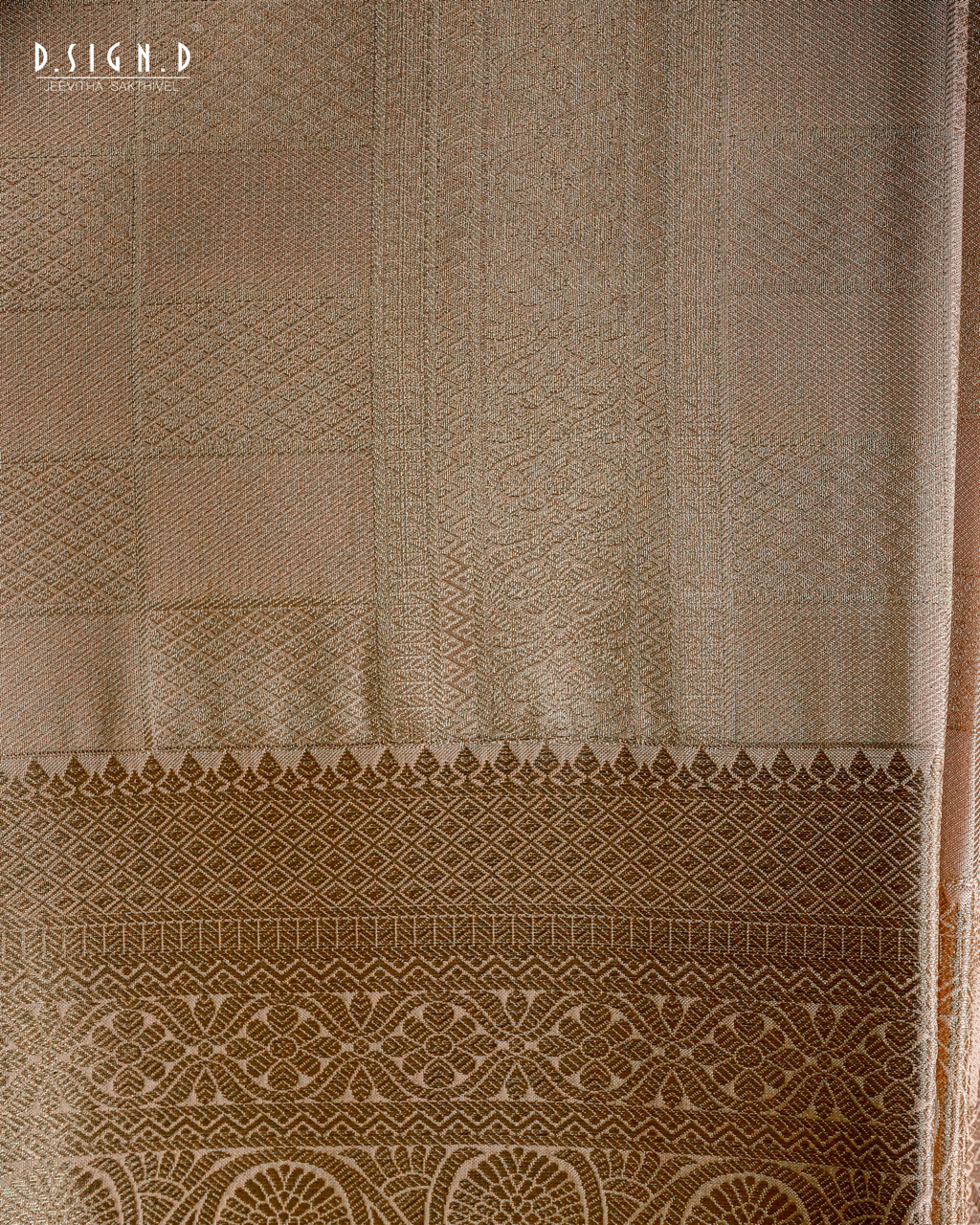 ROSE GOLD TISSUE KATTAM FINE SILK DHOTI SET - BRIDAL