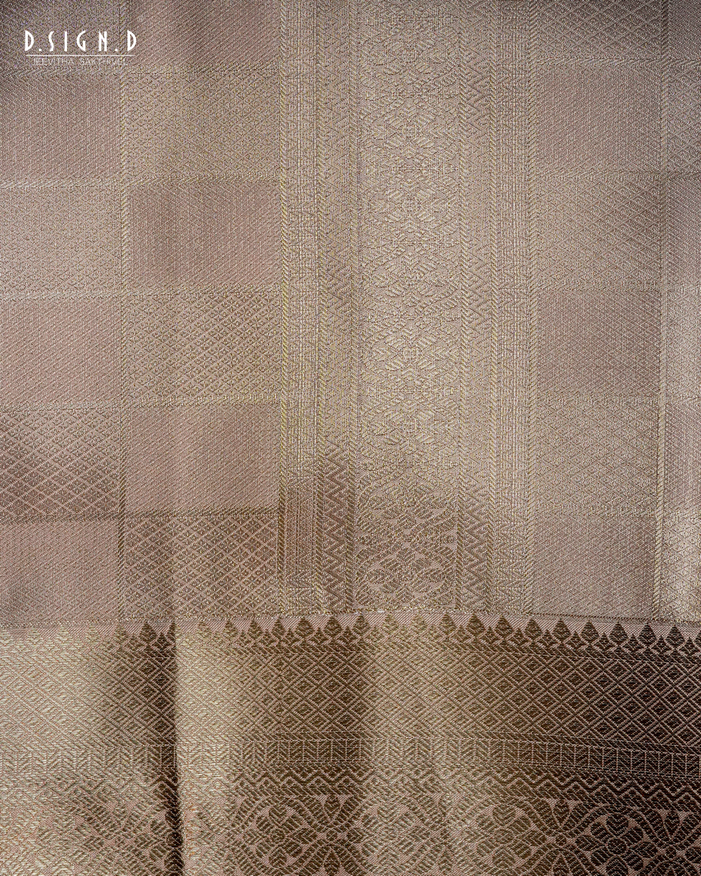 BEIGE TISSUE KATTAM FINE SILK DHOTI SET - BRIDAL