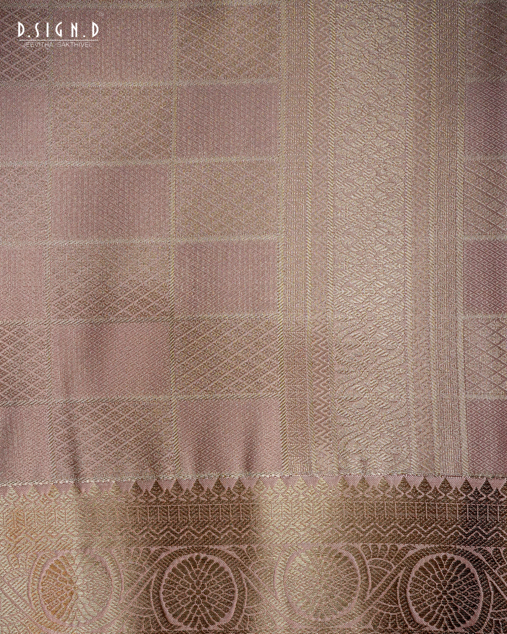 BRIDAL ROSE TISSUE KATTAM FINE SILK DHOTI SET - BRIDAL