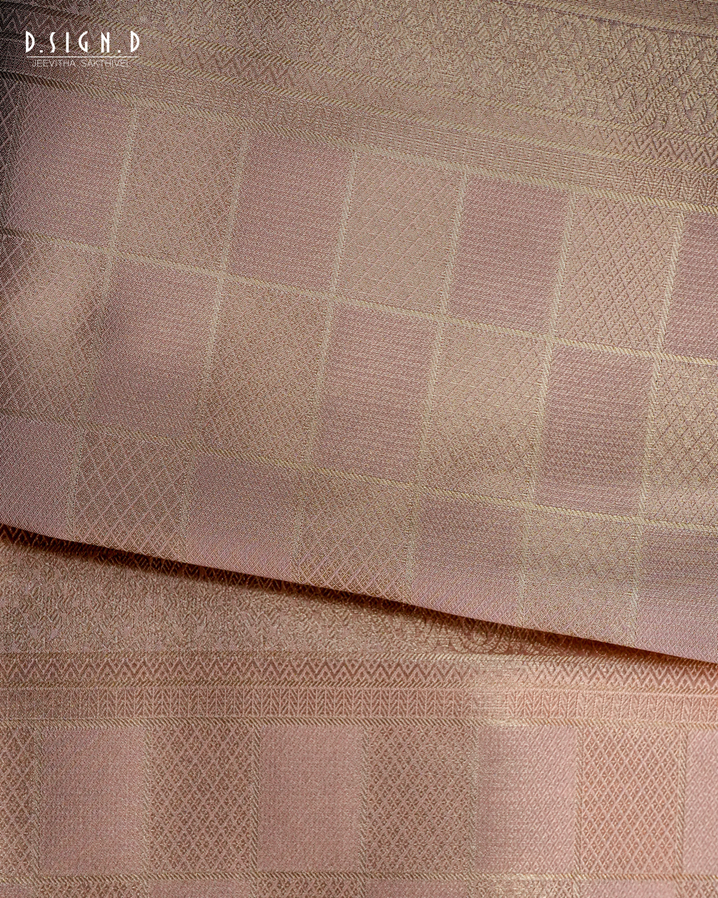 BRIDAL ROSE TISSUE KATTAM FINE SILK DHOTI SET - BRIDAL