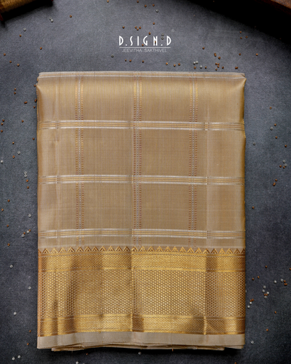 2G ZARI HANDLOOM CHECKS DHOTI & VASTRAM 9x5