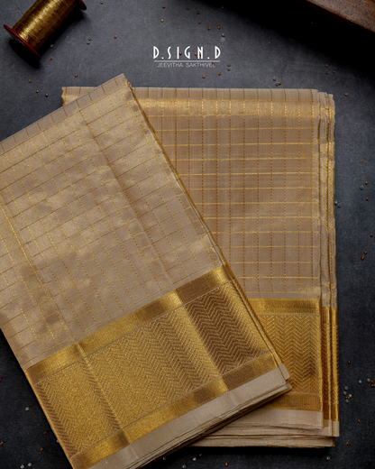 2G  ZARI HANDLOOM TISSUE PURE SILK DHOTI SET WITH SHIRT 9x5