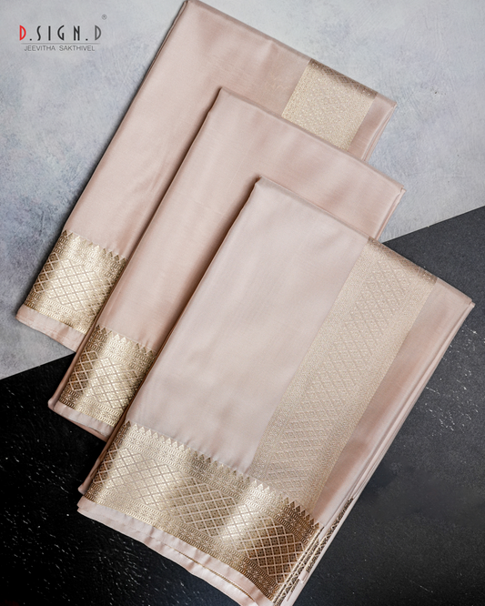 BEIGE CLASSIC FINE SILK DHOTI SET