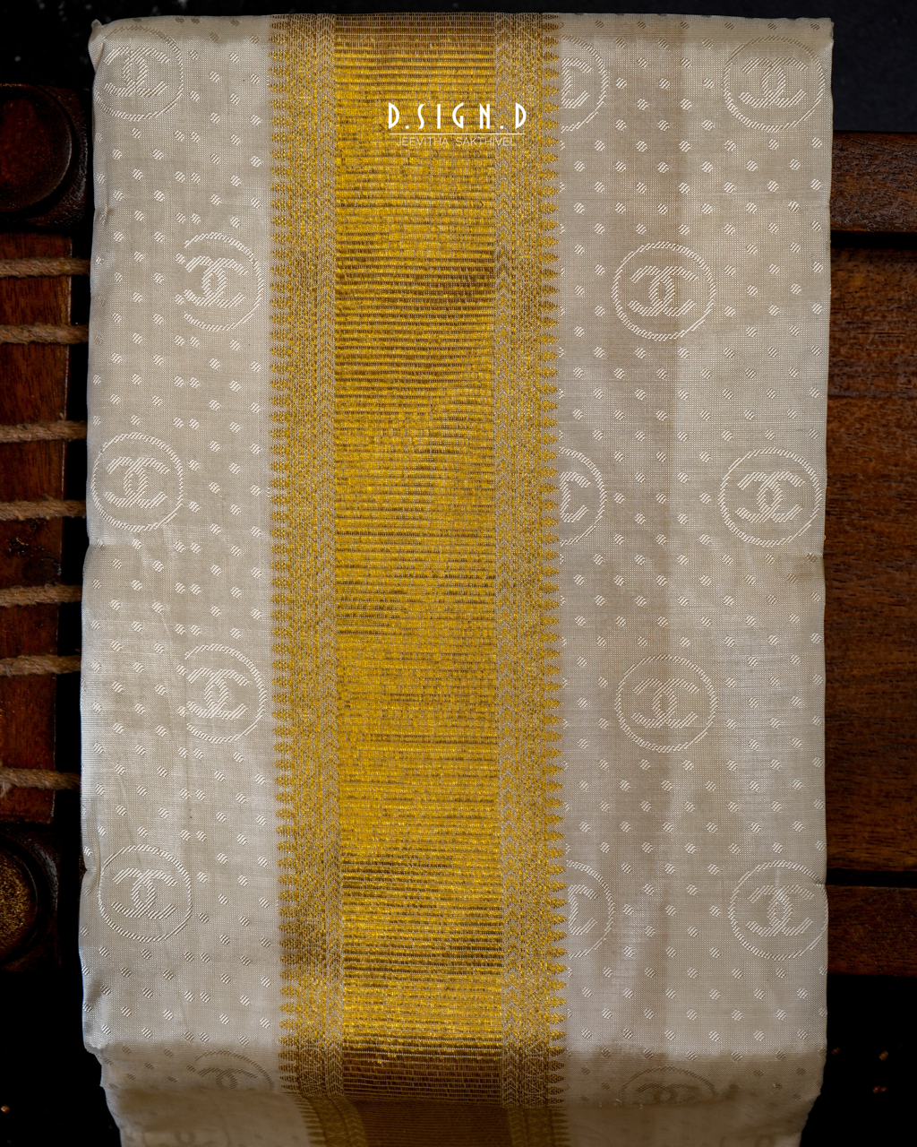 desi luxe designer silk dhoti - monogram