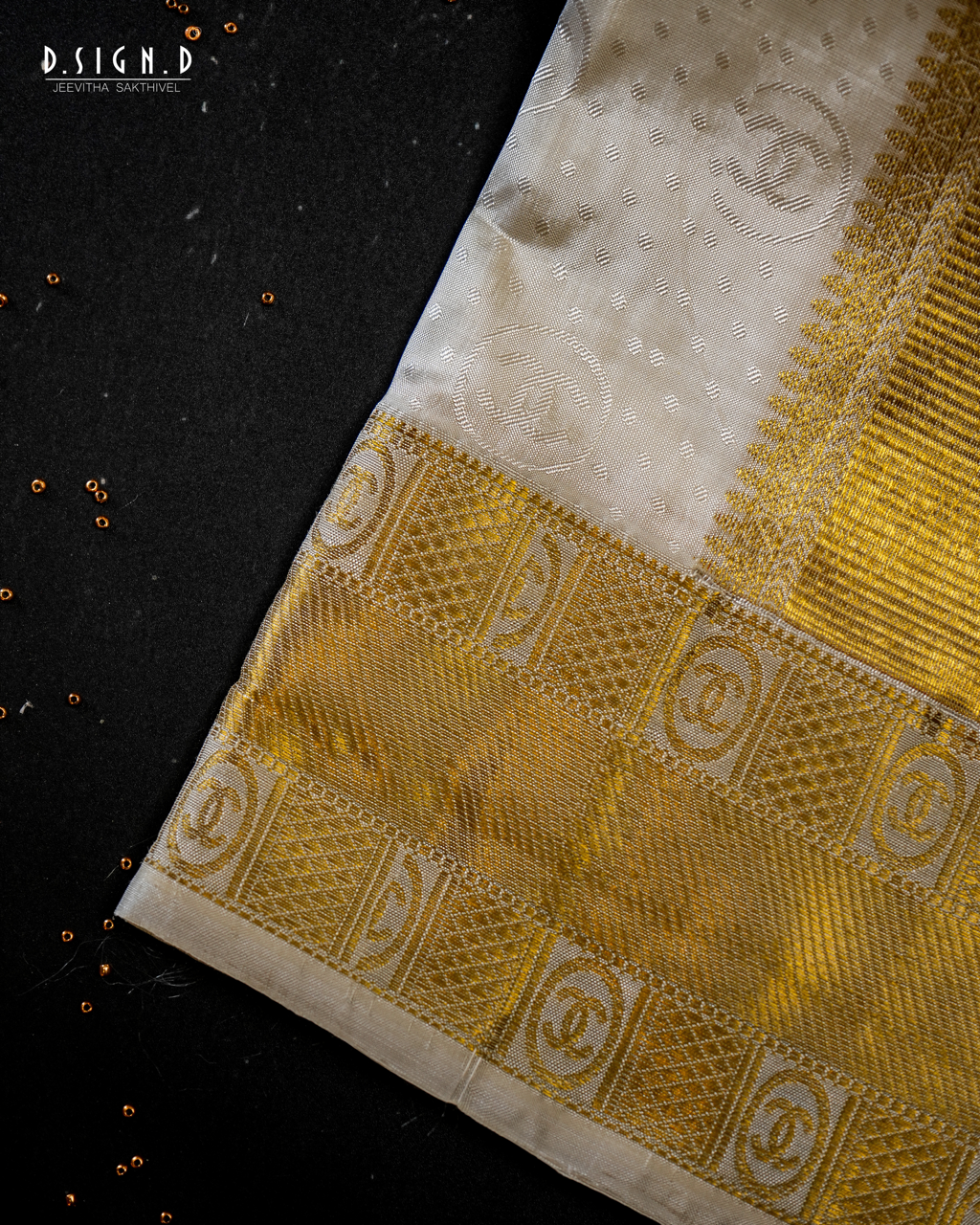 desi luxe designer silk dhoti - monogram