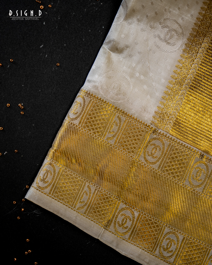 desi luxe designer silk dhoti - monogram