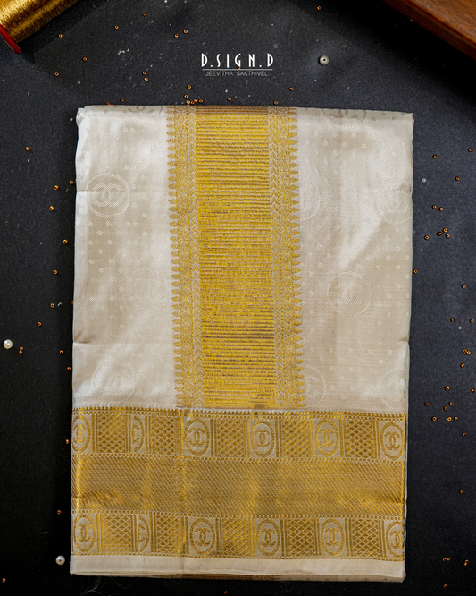 desi luxe designer silk dhoti - monogram