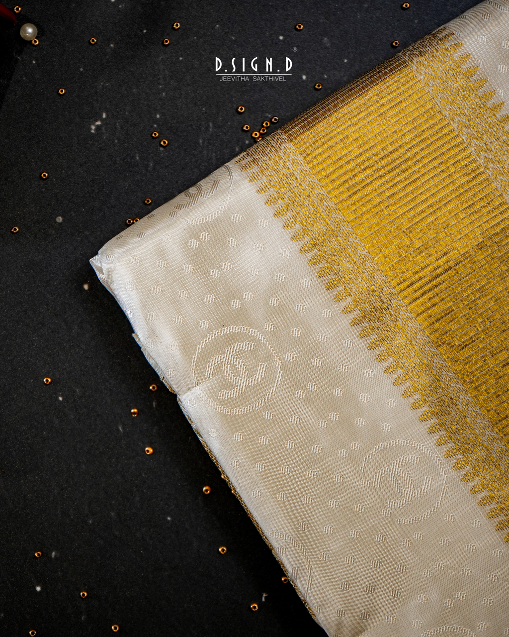 desi luxe designer silk dhoti - monogram