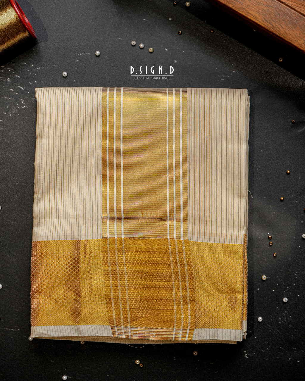 Off-white Cotton Silk Dhoti