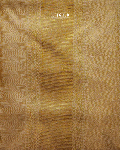 AAZHI PURE SILK DHOTI AND VASTRAM & SHIRT - CELESTIAL GOLD