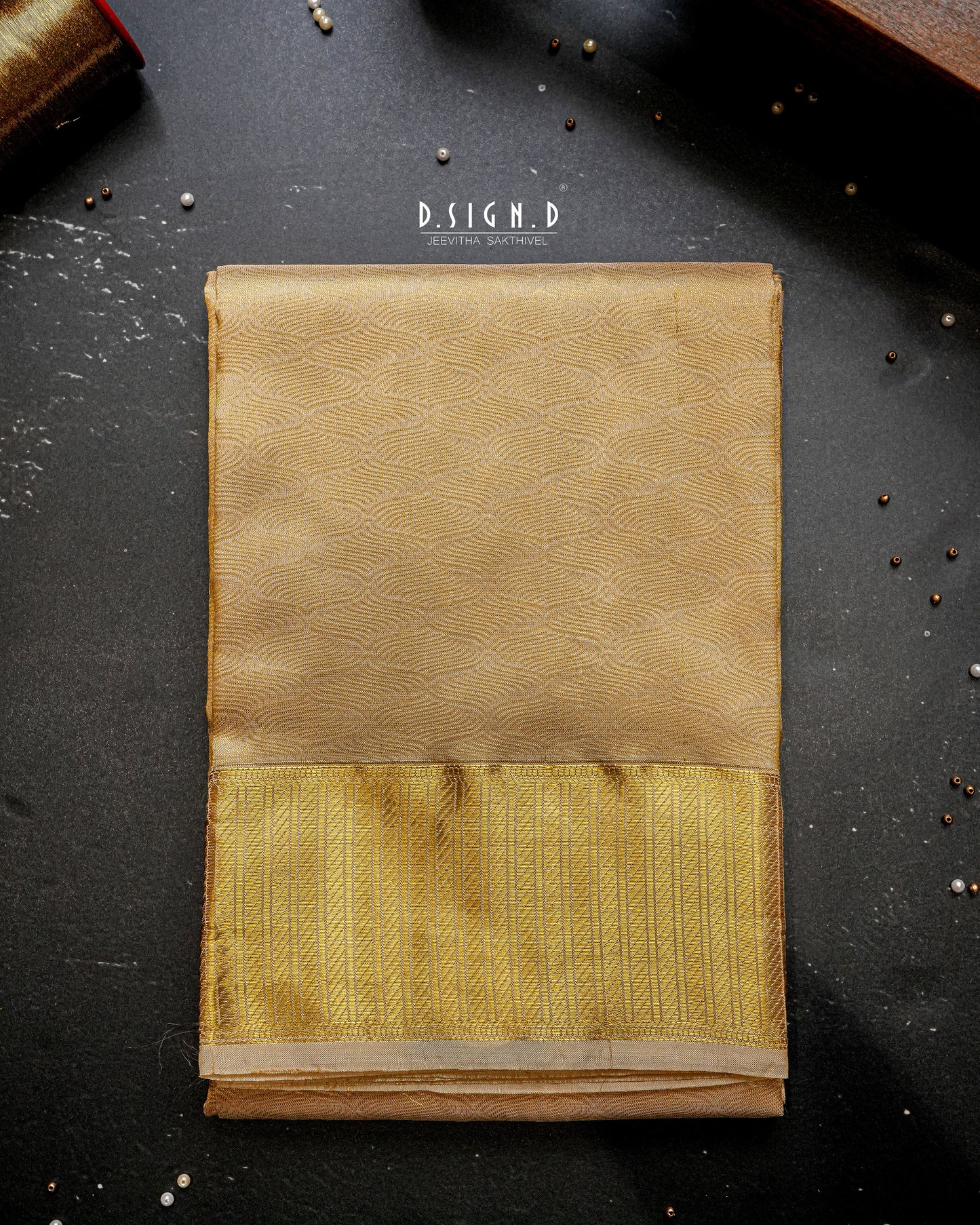 AAZHI PURE SILK DHOTI AND VASTRAM & SHIRT - CELESTIAL GOLD