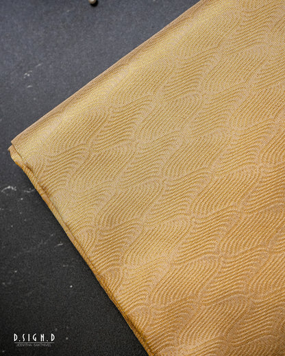 AAZHI PURE SILK DHOTI AND VASTRAM & SHIRT - CELESTIAL GOLD