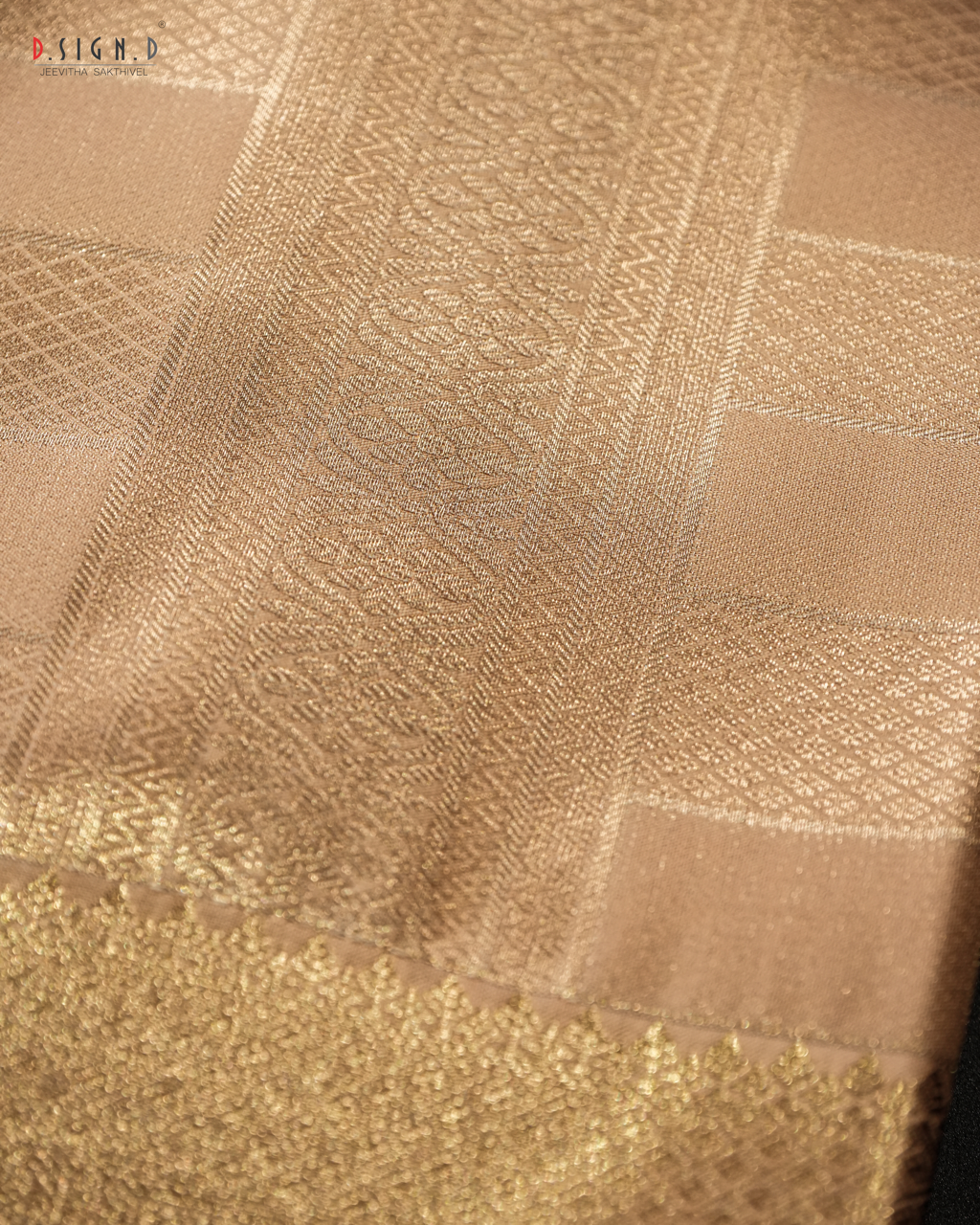 COPPER TISSUE KATTAM FINE SILK DHOTI SET - BRIDAL