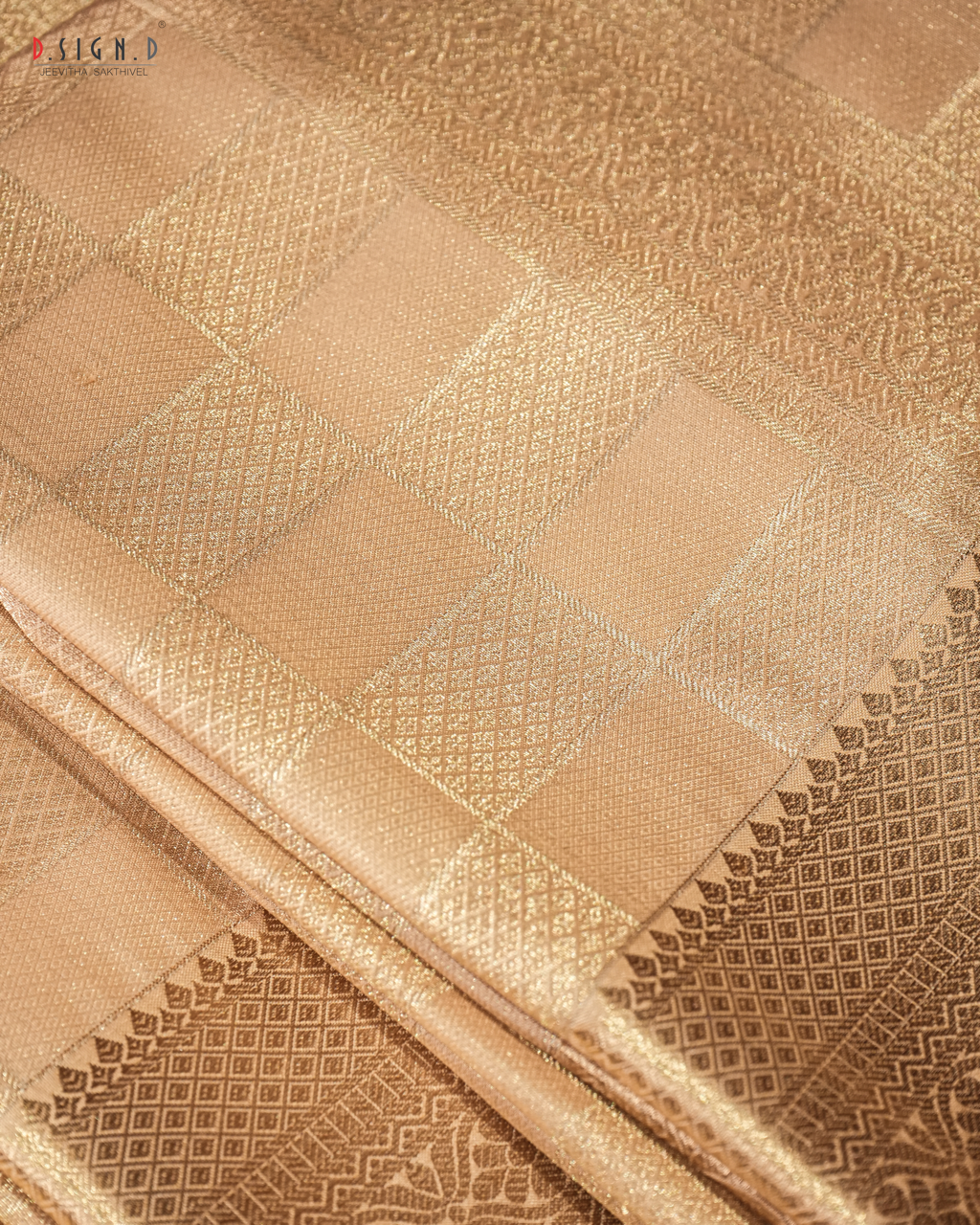 COPPER TISSUE KATTAM FINE SILK DHOTI SET - BRIDAL
