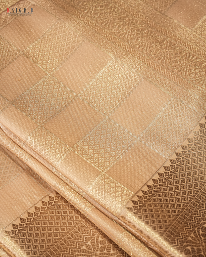 COPPER TISSUE KATTAM FINE SILK DHOTI SET - BRIDAL
