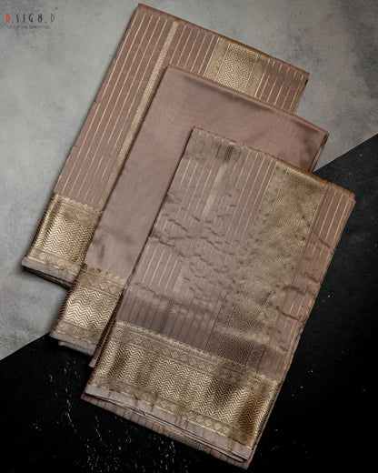 Rose Gold Fine silk dhoti Set - Bridal