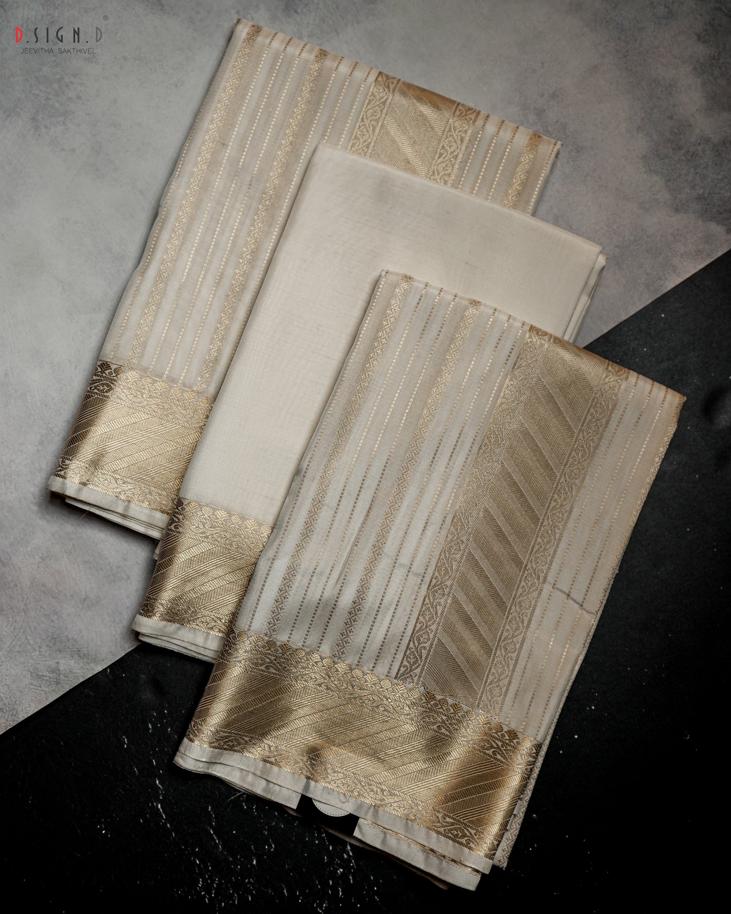 PARAMPARA WHITE FINE SILK DHOTI SET