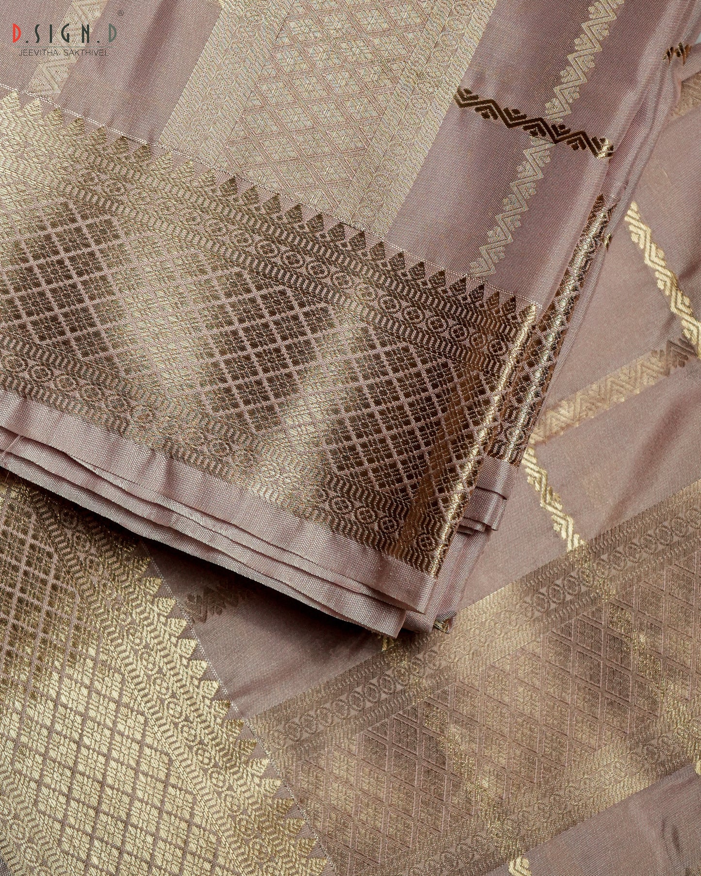 ROSE GOLD KATTAM FINE SILK DHOTI SET